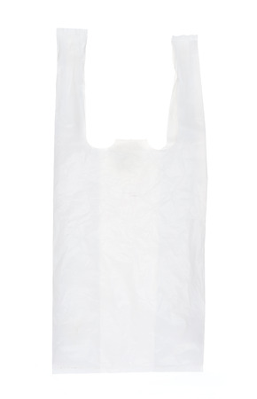 empty used Plastic bag,recycle  isolated on whiteの写真素材