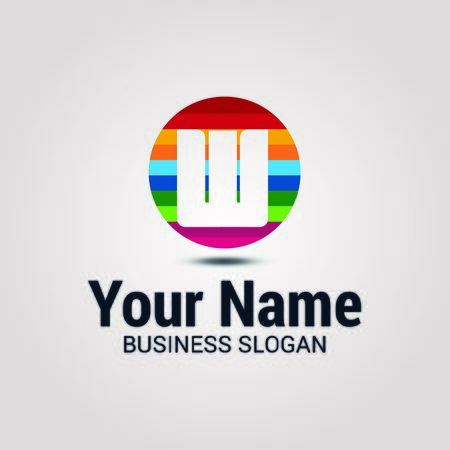 Abstract colorful letter w logo Vector designのイラスト素材