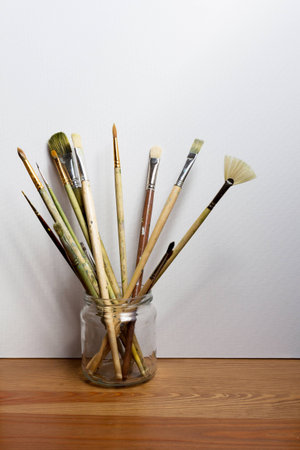 Canvas and brushesの写真素材