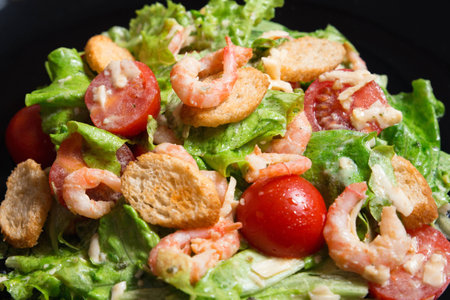 Caesar Salad with Shrimpの写真素材