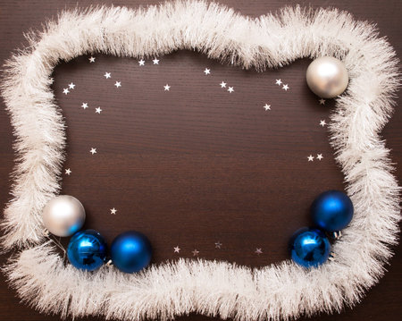 New year and Christmas white and brown background with space for your textの写真素材