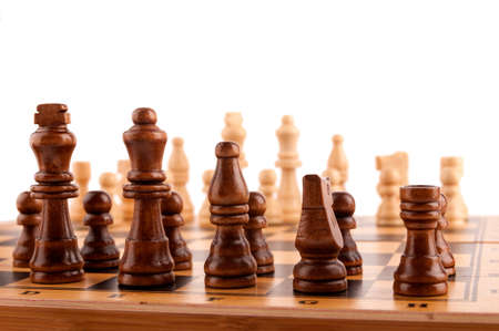  chess pieces on the boardの写真素材