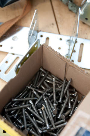 nails lie in a box
