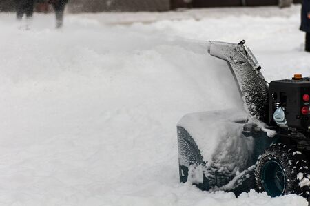 snow machine manual on the streetの写真素材
