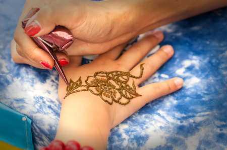 mehendi processの写真素材