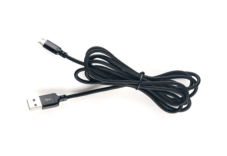 USB cable and mini close up on white