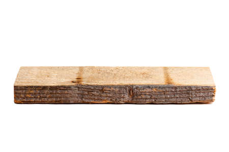 wooden block not hewn isolated on white backgroundの写真素材