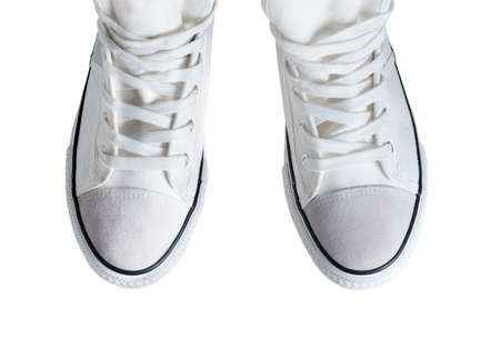 gumshoes white isolated on white background, top viewの写真素材