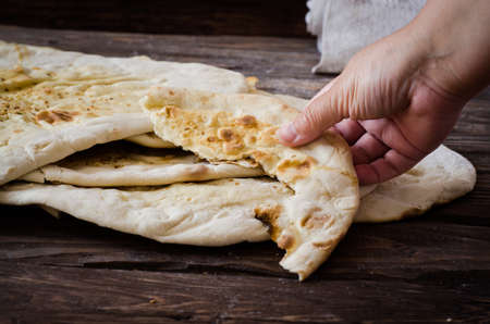 Flatbread - Middle Eastern multi seeded flatbreadの写真素材