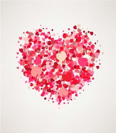 Happy Valentines day card hearts light, vector illustration.のイラスト素材