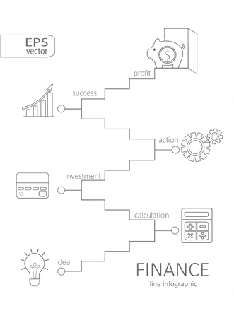 Simple mono linear pictogram Infographic finance concept.のイラスト素材