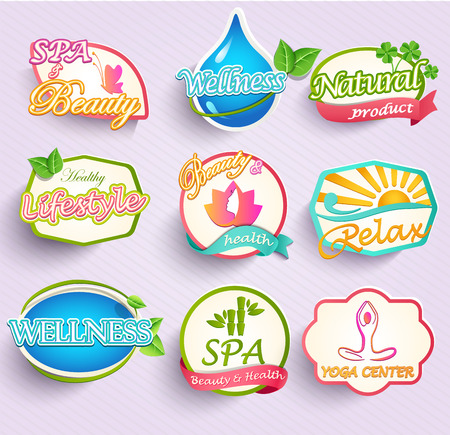 Set of flat labels for beauty, spa and fashionの写真素材