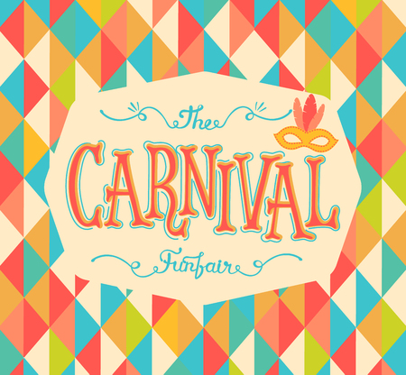Carnival funfair background vector. Typographical design poster.のイラスト素材