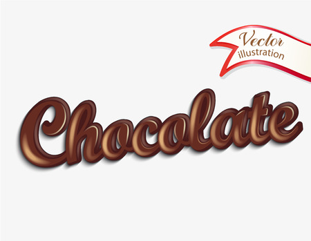 Chocolate text made of chocolate vector design element.のイラスト素材
