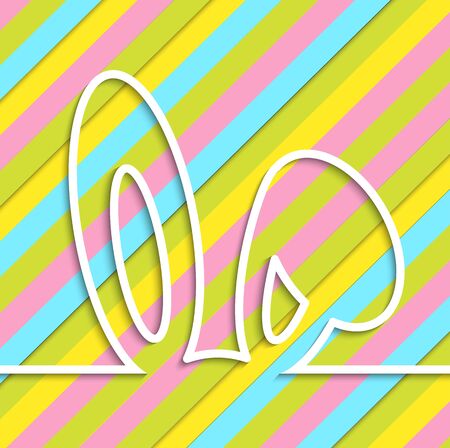 Happy easter cards illustration in line style with bright background. Vector illustration.のイラスト素材