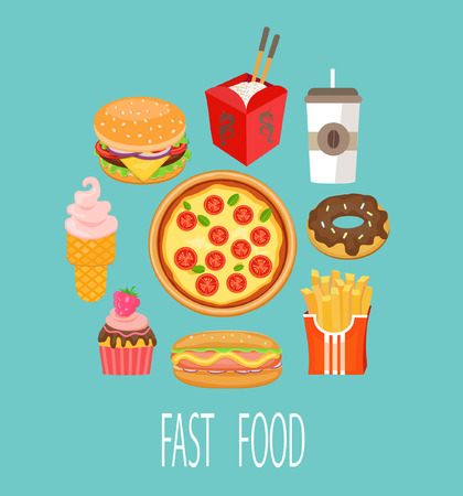 Fast food concept and design. Vector illustration.のイラスト素材