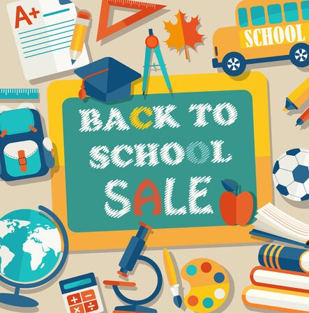 Back to School. Vector Illustration in flat style, eps10.のイラスト素材