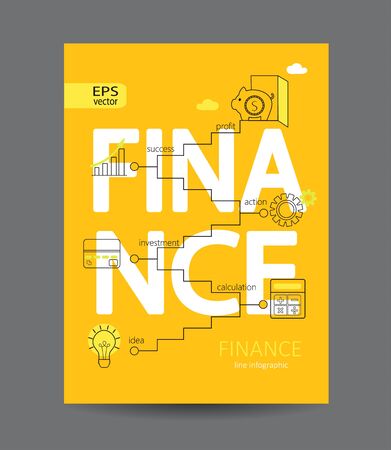 Modern thin line icons set infographic of finance concept. For web, internet, mobile apps, interface design.のイラスト素材