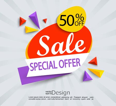 Sale - special offer banner. Sale and discounts. Vector illustration.のイラスト素材