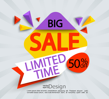 Big sale - limited time banner. Sale and discounts. Vector illustration.のイラスト素材