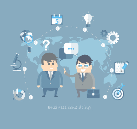 Flat design vector concepts for business and finance, strategic management and investment, natural resources, consulting, teamwork, great idea.のイラスト素材