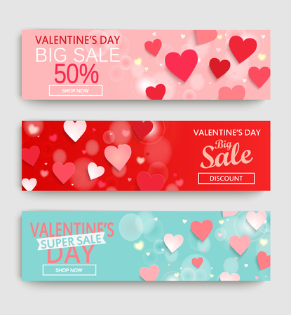Banner set with discount for Valentines Day.のイラスト素材