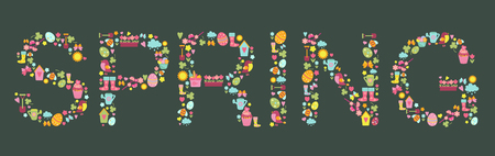 Spring Lettering, vector.のイラスト素材