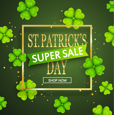 St.Patricks day super sale background.のイラスト素材