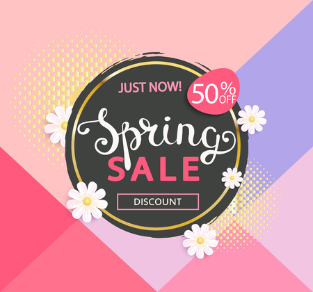 The spring sale logoのイラスト素材