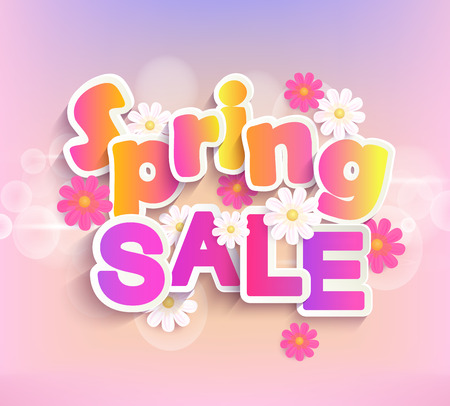 Spring sale label, 50 percent discount.のイラスト素材