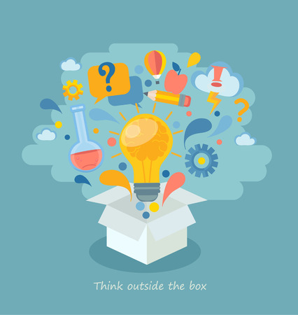 Think outside the box, vector illustration.のイラスト素材