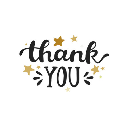 Thank You handwritten inscription. Vector illustration of hand drawn lettering.のイラスト素材