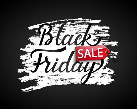 Black friday Sale banner on black background. Perfect template for flyers, discount cards, web, posters, ad, promotions, blogs and social media,marketing. Vector illustration.のイラスト素材