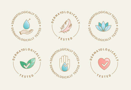 Dermatologically tested icons, labels, logo.のイラスト素材
