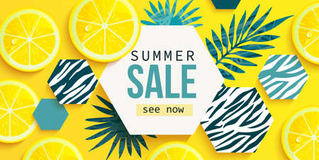 Summer sale horizontal banner, bright invitation.のイラスト素材