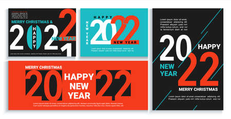 Set 2022 New Year banners,flyers,cards, posters.のイラスト素材