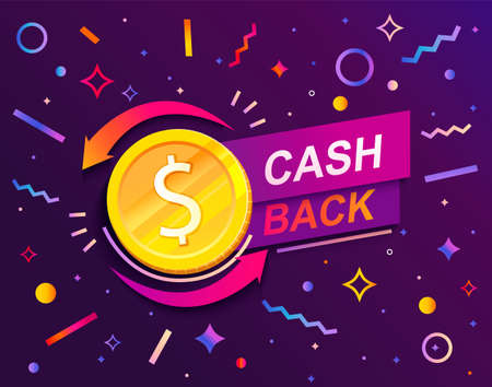 Cash back advertise banner with promo of refund.のイラスト素材
