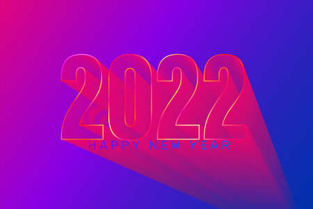 2022 futuristic New Year greeting banner.
