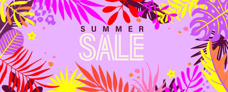 Summer bright sale banner for 2021 hot season.のイラスト素材