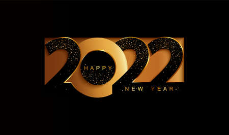 2022 new year golden paper cut banner.のイラスト素材
