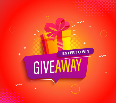 Giveaway bright banner,invitation to victory.のイラスト素材