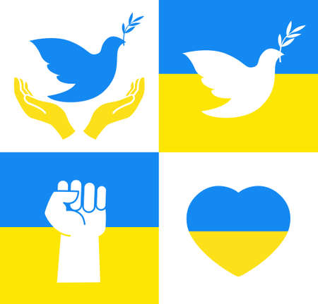 Symbols for support Ukraine.のイラスト素材