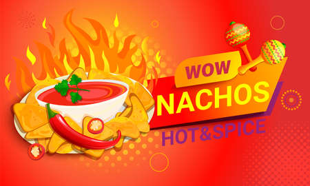 Wow Nachos, hot and spice.のイラスト素材