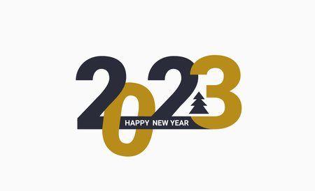 2023 new year banner with numbers in black, gold.のイラスト素材