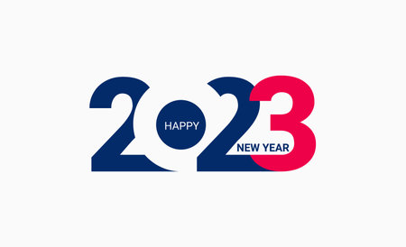 2023 new year banner with numbers and text.のイラスト素材