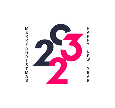 Web banner with numbers 2023 for new year.のイラスト素材
