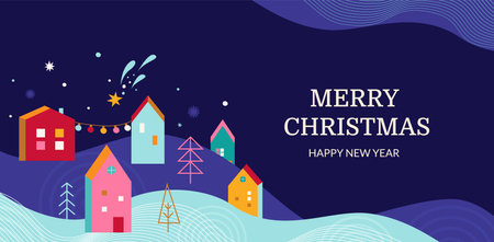 Christmas horizontal banner.のイラスト素材