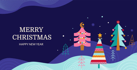 Merry Christmas greeting card.のイラスト素材