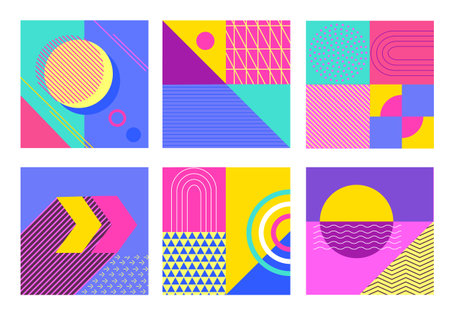Set of punchy abstract vector.のイラスト素材
