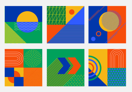 Set of punchy abstract template vectors.のイラスト素材